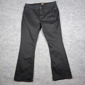 Lee Womens Black Flare Jeans Size 14S Mid Rise Stretch Denim 101CMBEW0